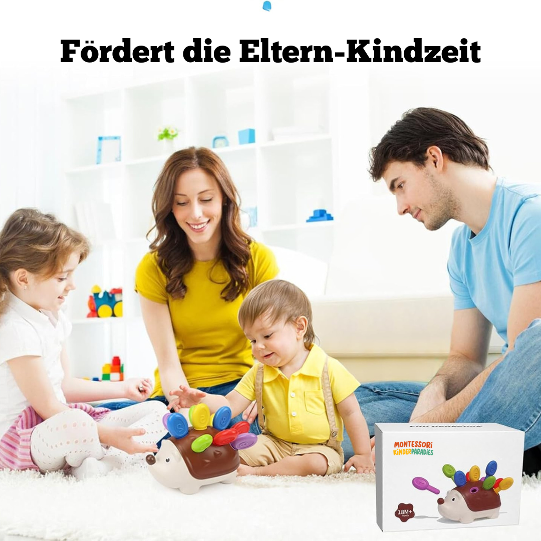 Holz Igel Spielzeug für Feinmotorik – Montessori Spielzeug ab 1 Jahr