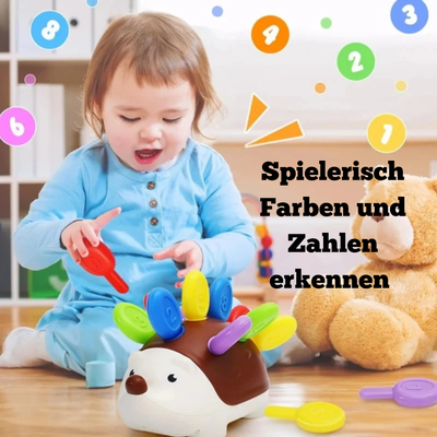 Holz Igel Spielzeug für Feinmotorik – Montessori Spielzeug ab 1 Jahr