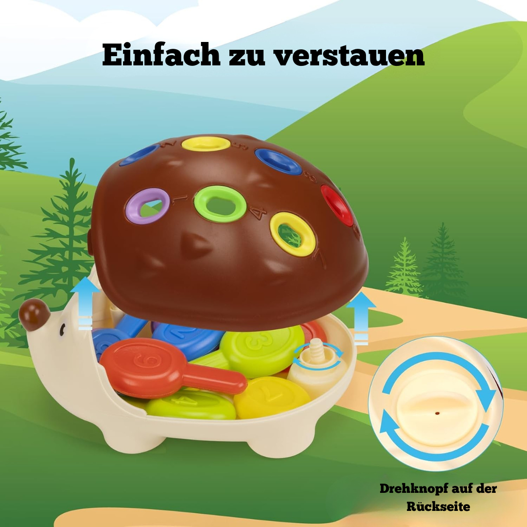 Holz Igel Spielzeug für Feinmotorik – Montessori Spielzeug ab 1 Jahr