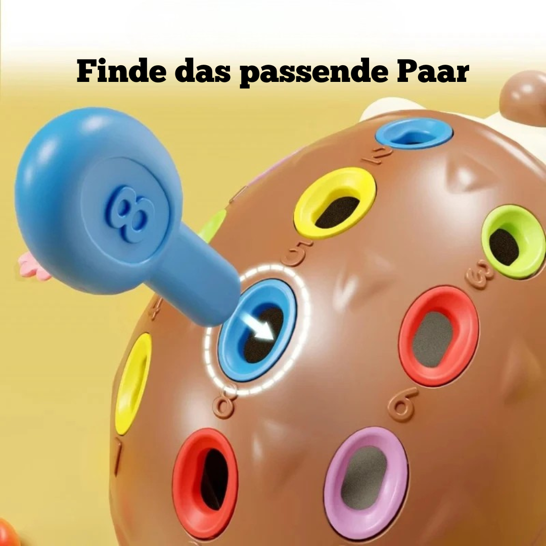 Holz Igel Spielzeug für Feinmotorik – Montessori Spielzeug ab 1 Jahr