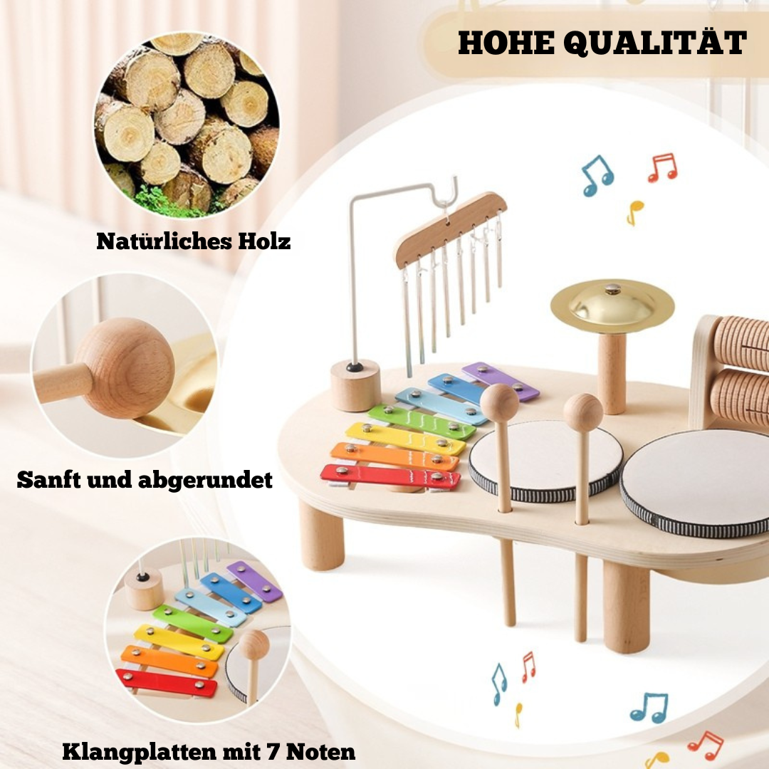 Holz Musik-Aktivitätstisch – Montessori Lernspielzeug für Kinder ab 3 Jahren