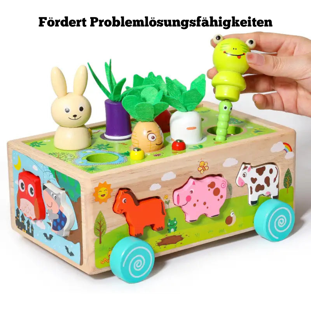 Holz Steckspiel Karotten – Montessori Lernspielzeug für Kinder ab 1 Jahr