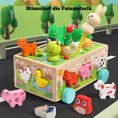 Holz Steckspiel Karotten – Montessori Lernspielzeug für Kinder ab 1 Jahr