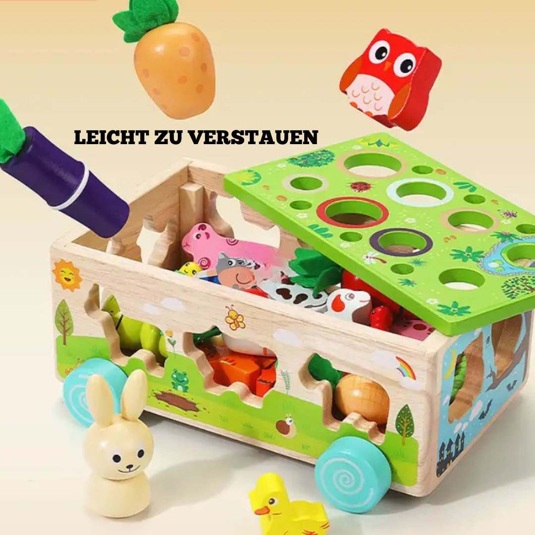 Holz Steckspiel Karotten – Montessori Lernspielzeug für Kinder ab 1 Jahr