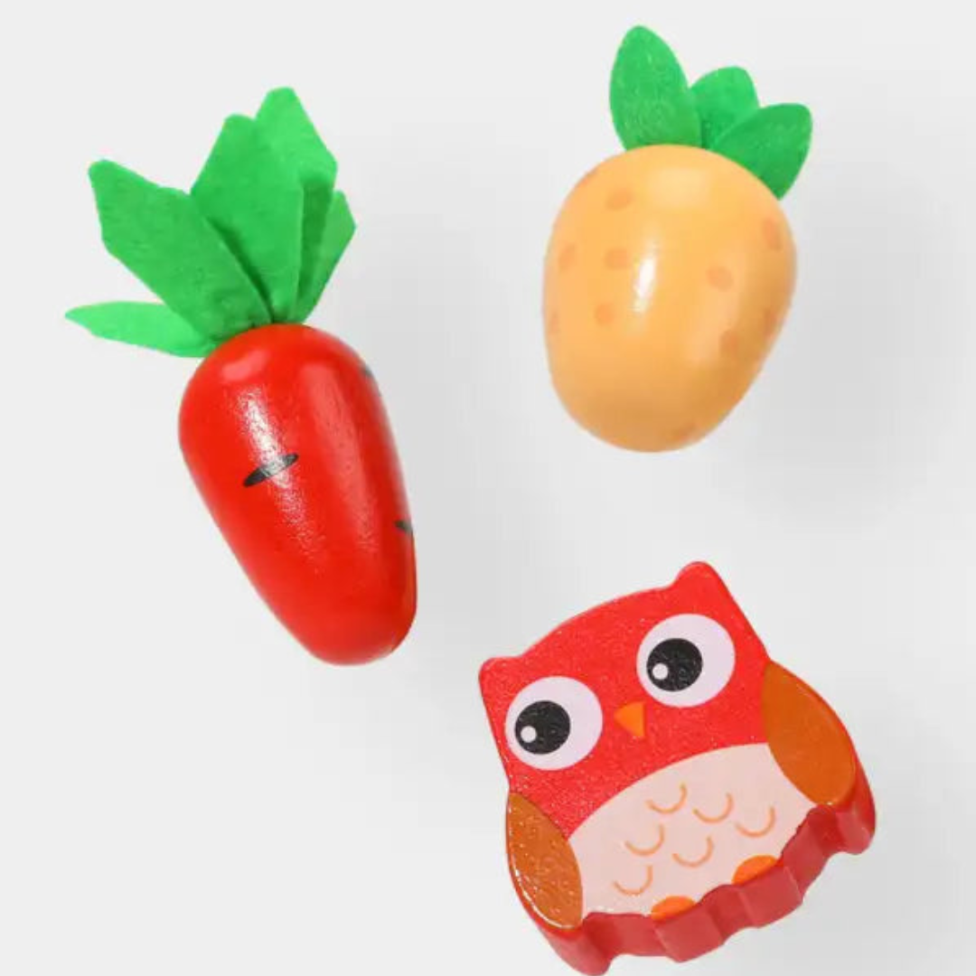 Holz Steckspiel Karotten – Montessori Lernspielzeug für Kinder ab 1 Jahr