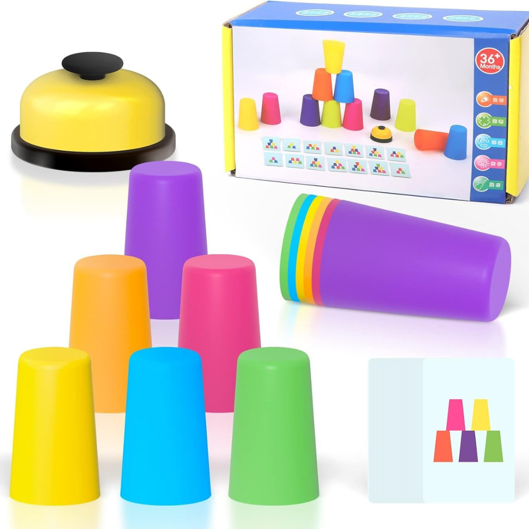 Holz Stapelspiel Farben – Montessori Lernspielzeug für Kinder ab 3 Jahren