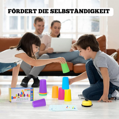 Holz Stapelspiel Farben – Montessori Lernspielzeug für Kinder ab 3 Jahren