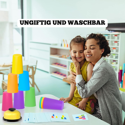 Holz Stapelspiel Farben – Montessori Lernspielzeug für Kinder ab 3 Jahren