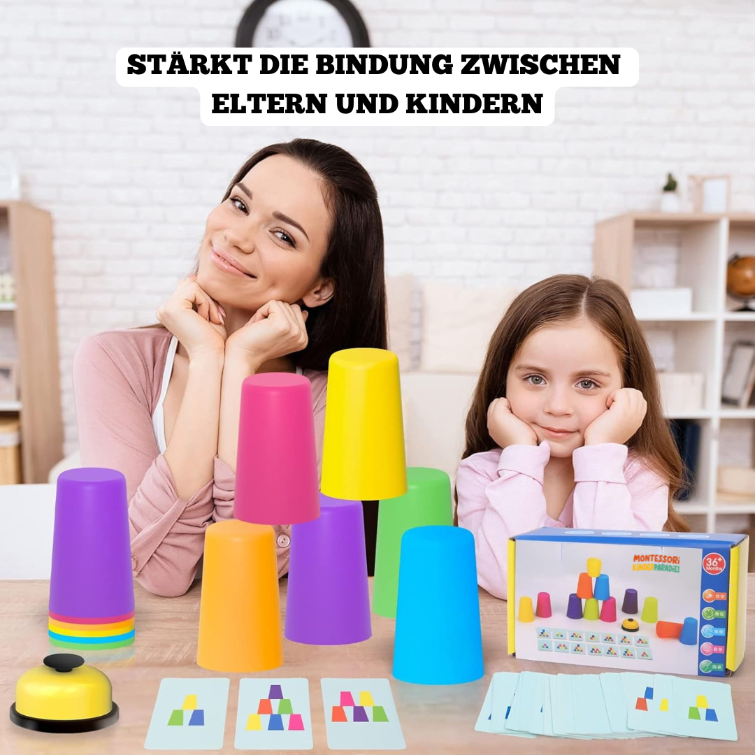 Holz Stapelspiel Farben – Montessori Lernspielzeug für Kinder ab 3 Jahren