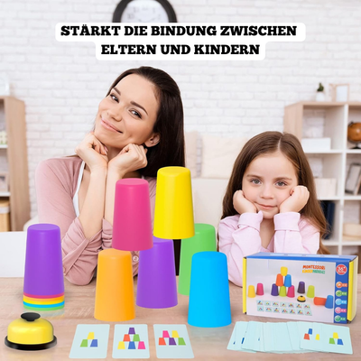 Holz Stapelspiel Farben – Montessori Lernspielzeug für Kinder ab 3 Jahren