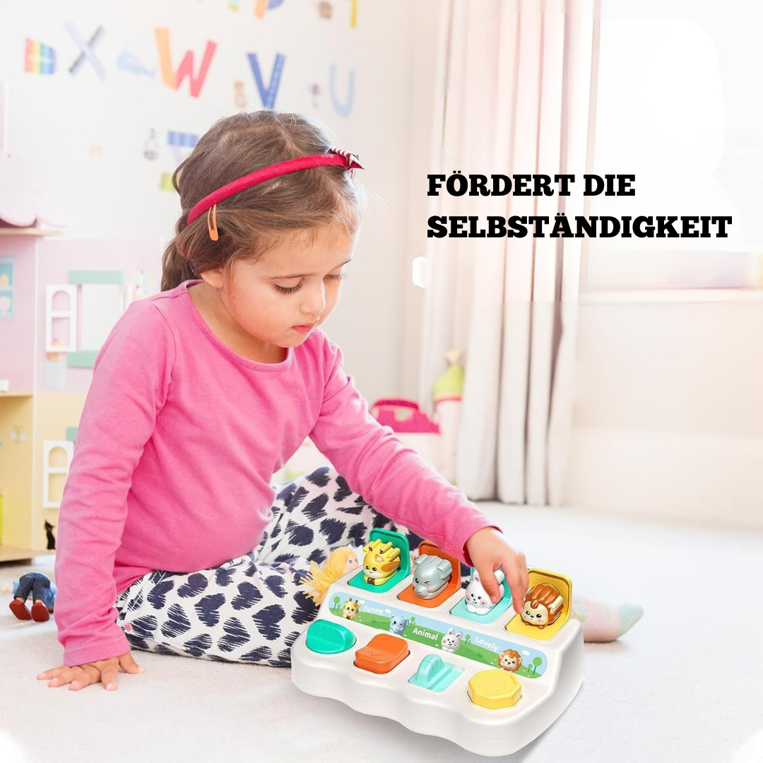 Holz Pop-up Tierspielzeug – Montessori Lernspielzeug für logische und motorische Fähigkeiten