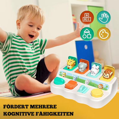 Holz Pop-up Tierspielzeug – Montessori Lernspielzeug für logische und motorische Fähigkeiten