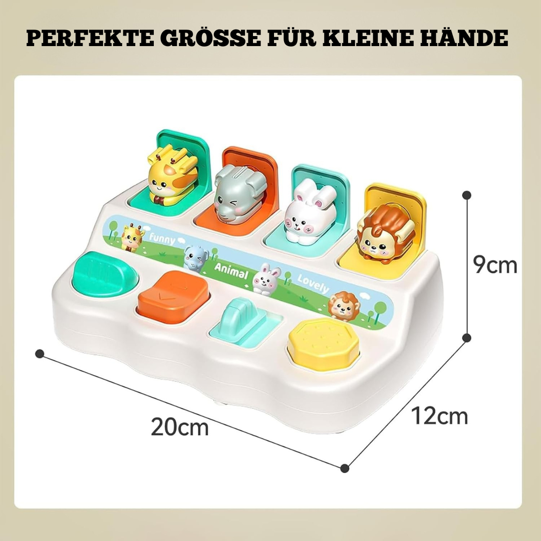 Holz Pop-up Tierspielzeug – Montessori Lernspielzeug für logische und motorische Fähigkeiten