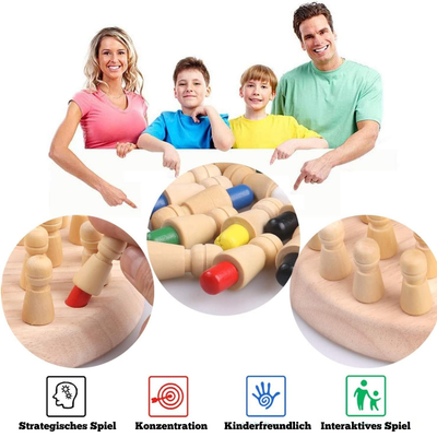 Holz Puzzle Spielzeug mit Schachfiguren – Montessori Lernspielzeug für Kinder