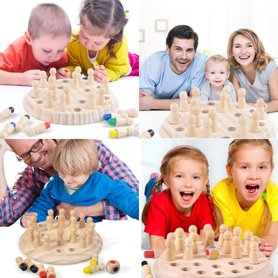 Holz Puzzle Spielzeug mit Schachfiguren – Montessori Lernspielzeug für Kinder