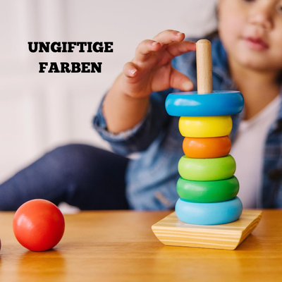 Holz Regenbogenturm – Montessori Motorikspielzeug für Kinder ab 1 Jahr