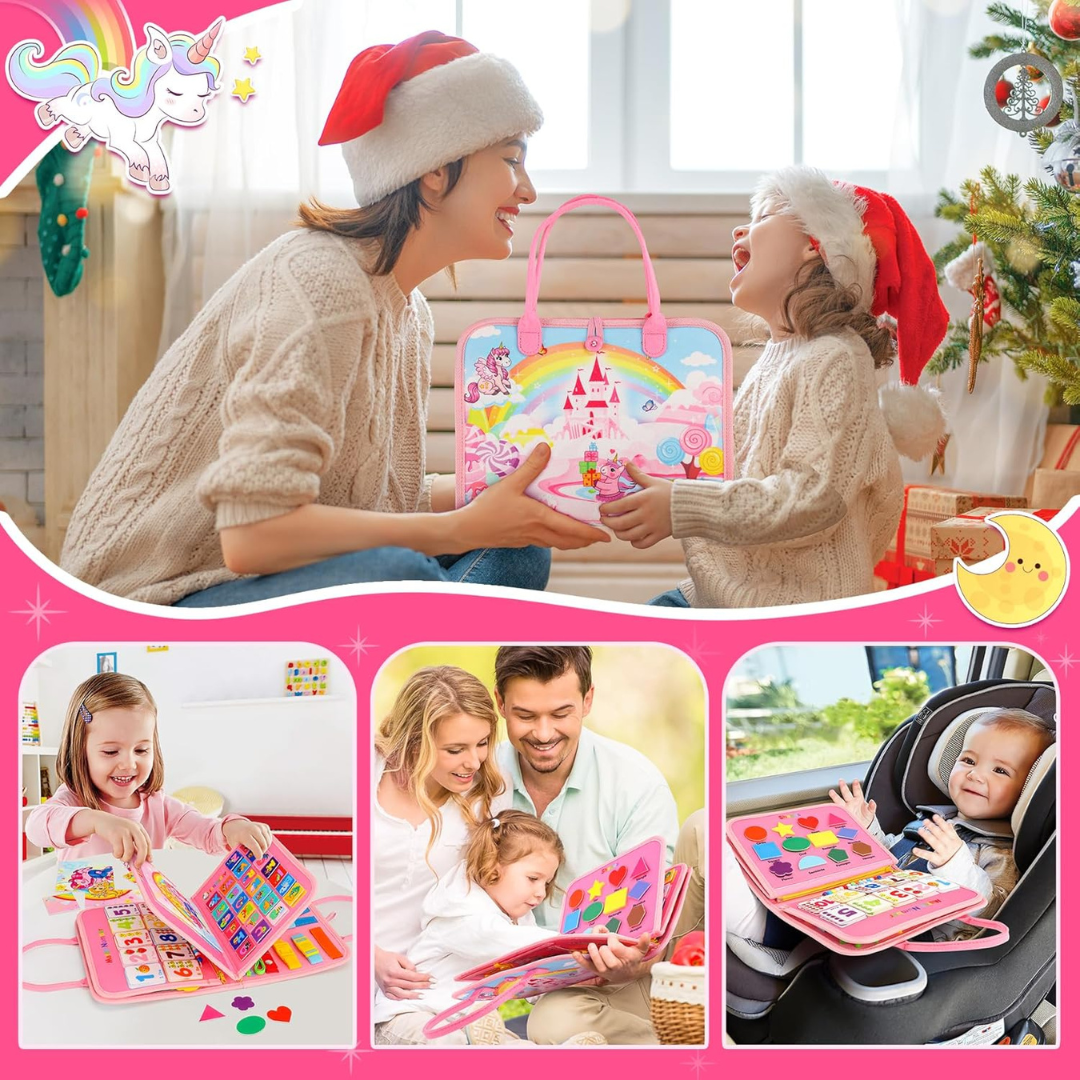 Aktivitätenboard 7-in-1 für Motorik – Montessori Lernspielzeug für 1-4 Jahre