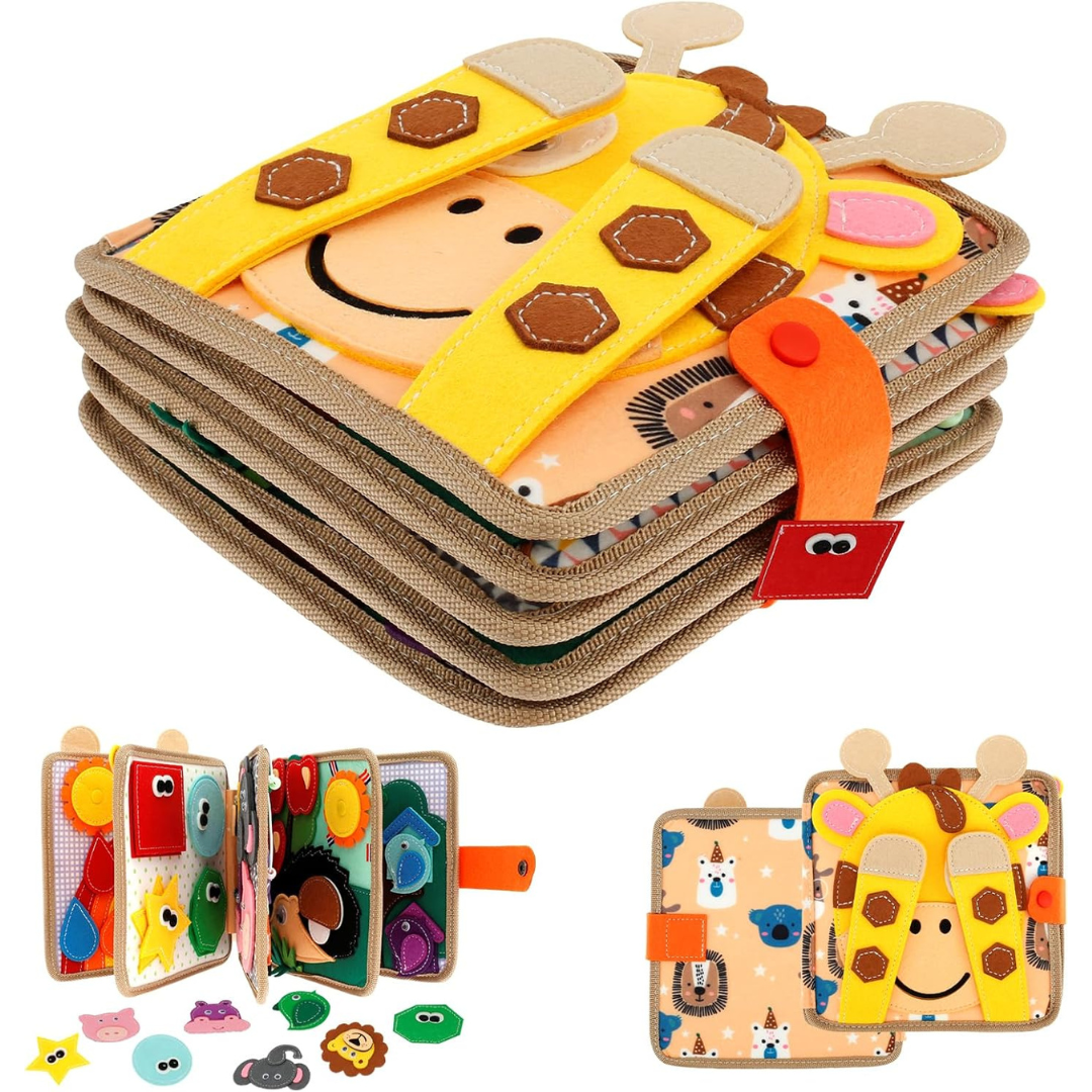 Giraffen-Spielbrett aus Filz – Montessori Lernspielzeug für Kinder ab 1 Jahr