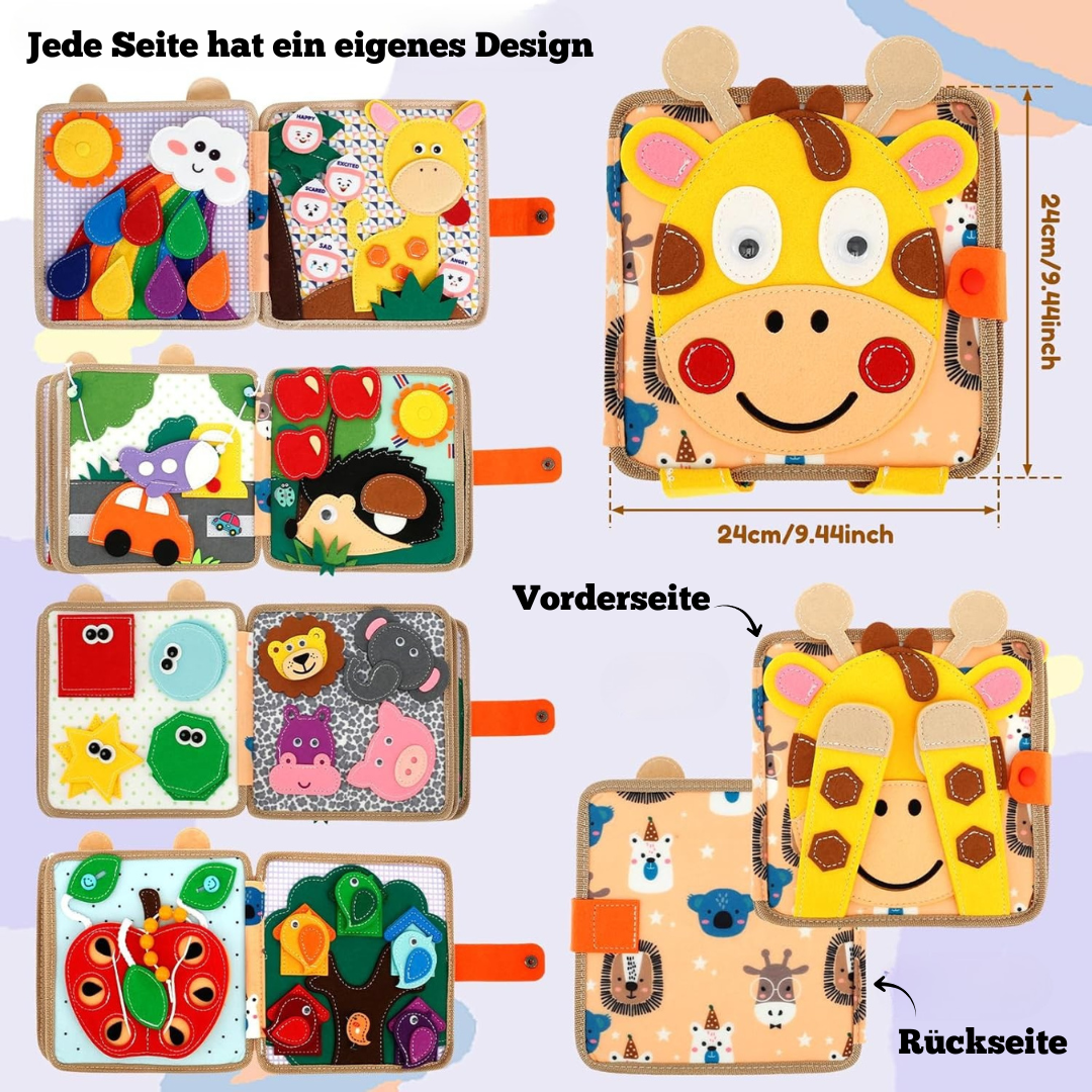 Giraffen-Spielbrett aus Filz – Montessori Lernspielzeug für Kinder ab 1 Jahr