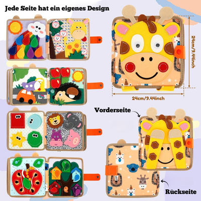 Giraffen-Spielbrett aus Filz – Montessori Lernspielzeug für Kinder ab 1 Jahr