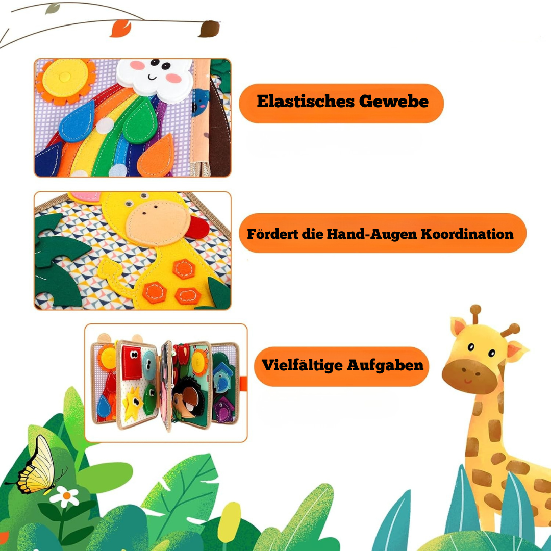 Giraffen-Spielbrett aus Filz – Montessori Lernspielzeug für Kinder ab 1 Jahr