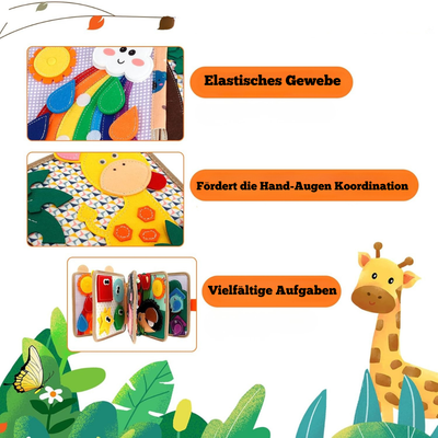 Giraffen-Spielbrett aus Filz – Montessori Lernspielzeug für Kinder ab 1 Jahr