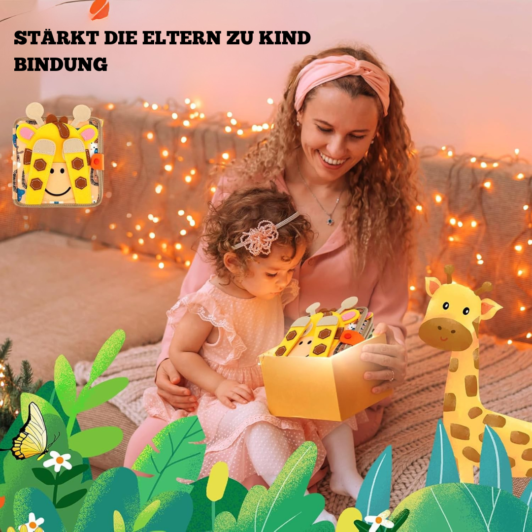 Giraffen-Spielbrett aus Filz – Montessori Lernspielzeug für Kinder ab 1 Jahr