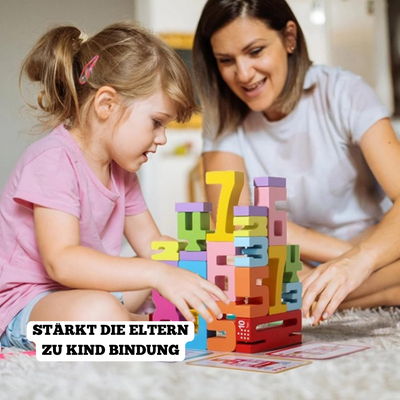 Holz Lernspielzeug Puzzles und Stapelspiel – Montessori Spielzeug für 3-Jährige