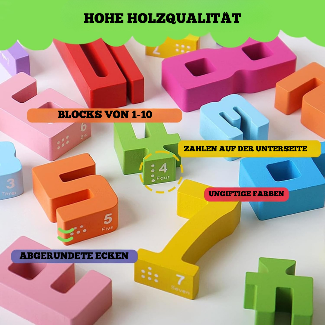 Holz Lernspielzeug Puzzles und Stapelspiel – Montessori Spielzeug für 3-Jährige