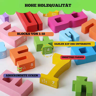 Holz Lernspielzeug Puzzles und Stapelspiel – Montessori Spielzeug für 3-Jährige