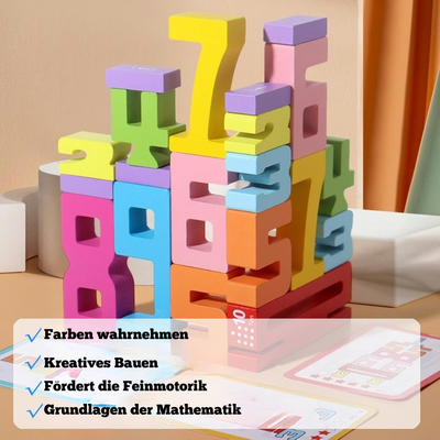 Holz Lernspielzeug Puzzles und Stapelspiel – Montessori Spielzeug für 3-Jährige