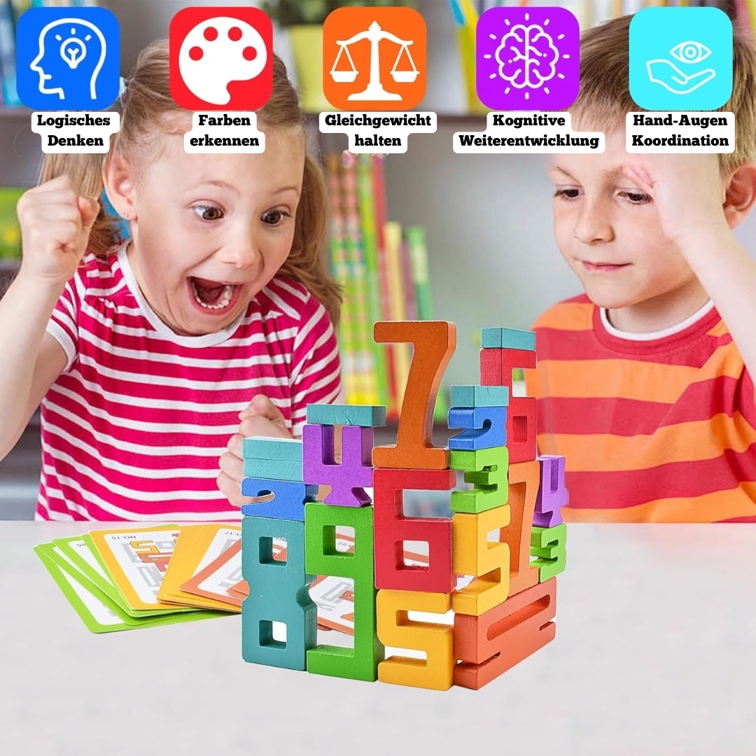 Holz Lernspielzeug Puzzles und Stapelspiel – Montessori Spielzeug für 3-Jährige