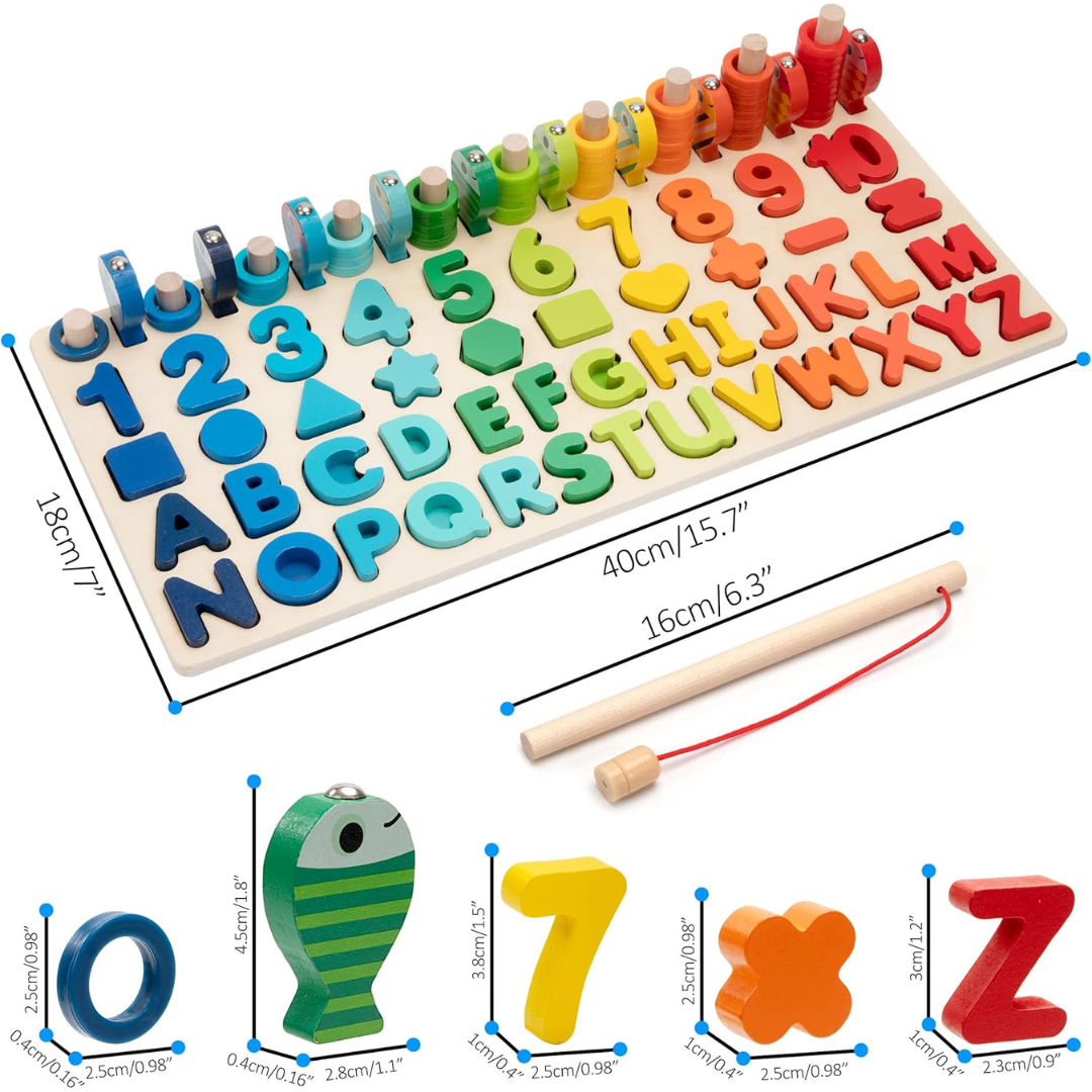 Holz Lernspielzeug Mathe und Farben – Montessori Spielzeug für 3-Jährige