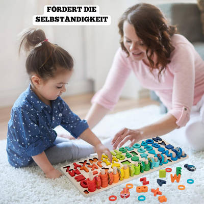 Holz Lernspielzeug Mathe und Farben – Montessori Spielzeug für 3-Jährige