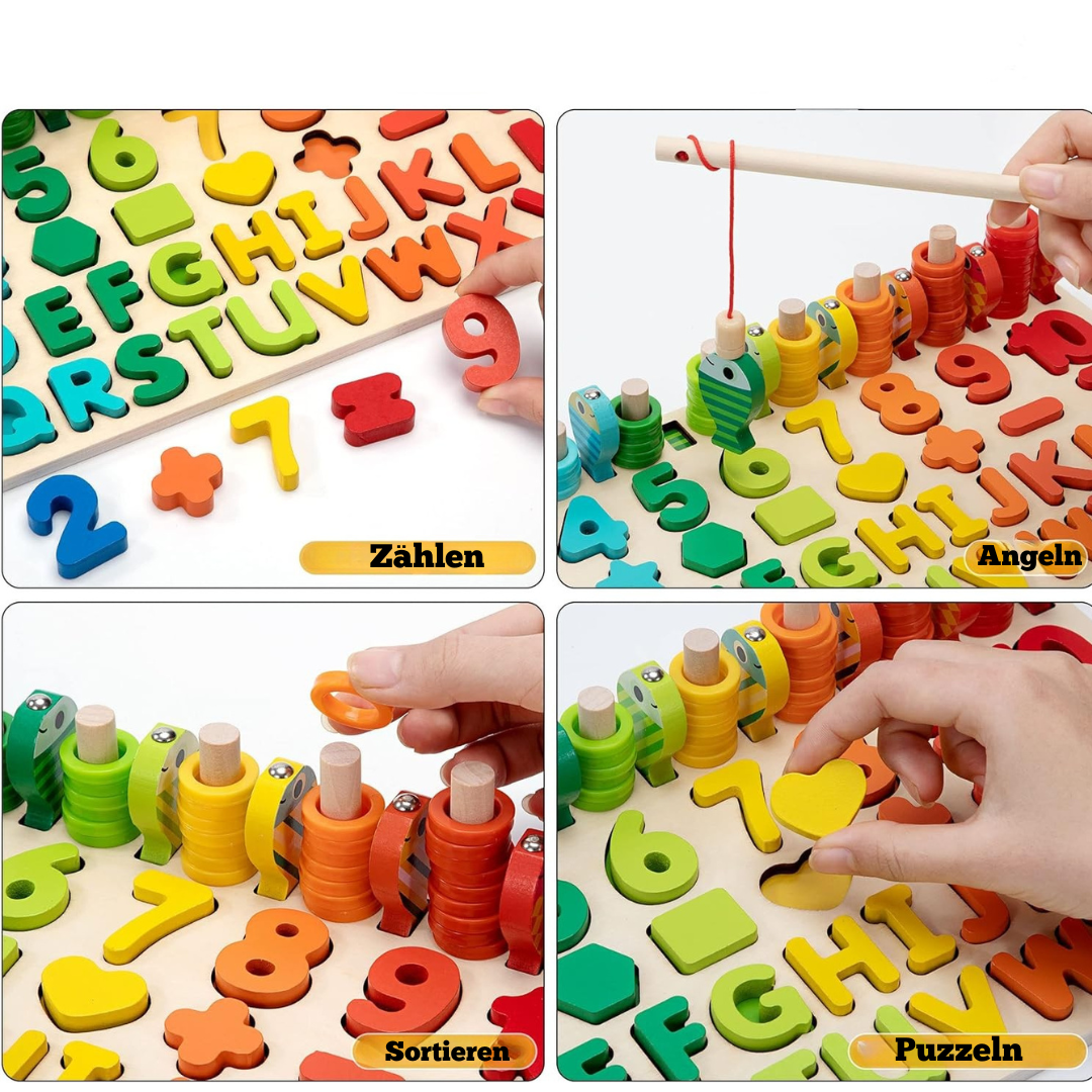 Holz Lernspielzeug Mathe und Farben – Montessori Spielzeug für 3-Jährige