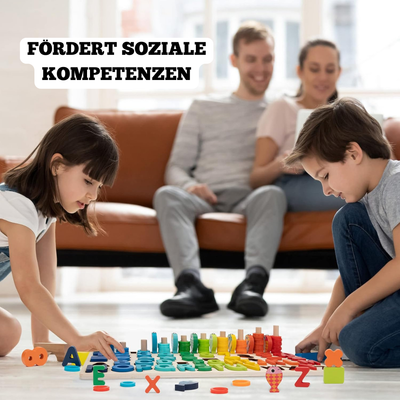 Holz Lernspielzeug Mathe und Farben – Montessori Spielzeug für 3-Jährige