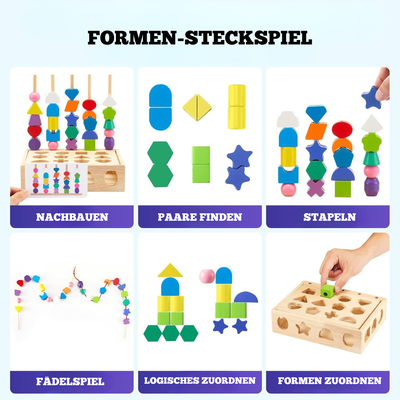 Holzpuzzle Farben und Formen – Montessori Lernspielzeug für Kinder