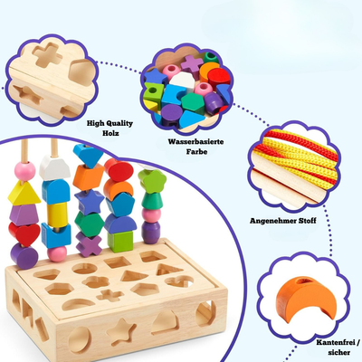 Holzpuzzle Farben und Formen – Montessori Lernspielzeug für Kinder