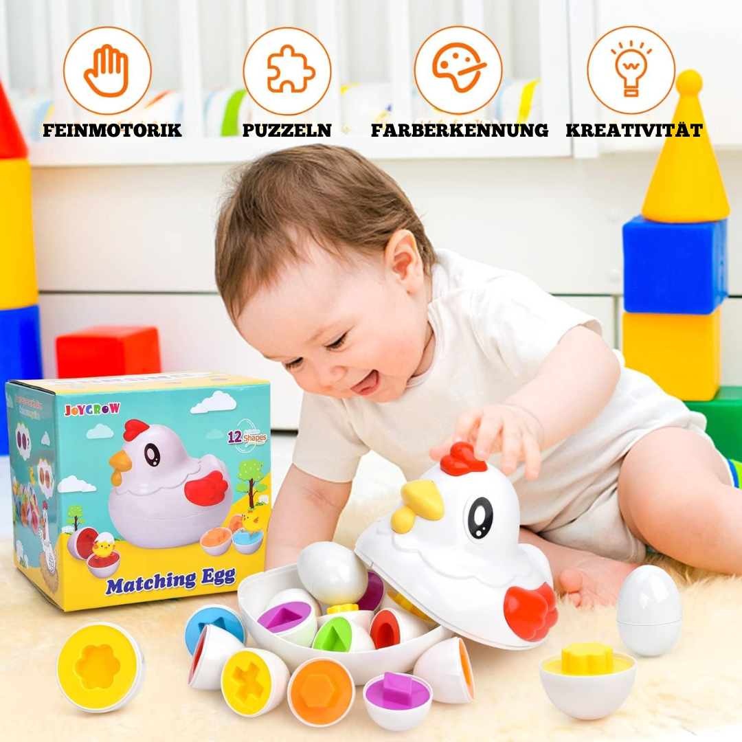 Bunter Eier Sortierer – Montessori Lernspielzeug für 2-Jährige