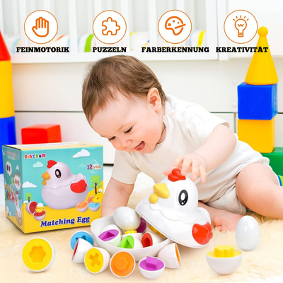 Bunter Eier Sortierer – Montessori Lernspielzeug für 2-Jährige