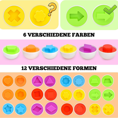 Bunter Eier Sortierer – Montessori Lernspielzeug für 2-Jährige