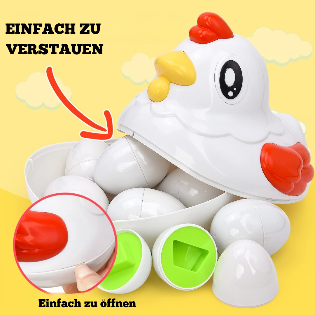 Bunter Eier Sortierer – Montessori Lernspielzeug für 2-Jährige