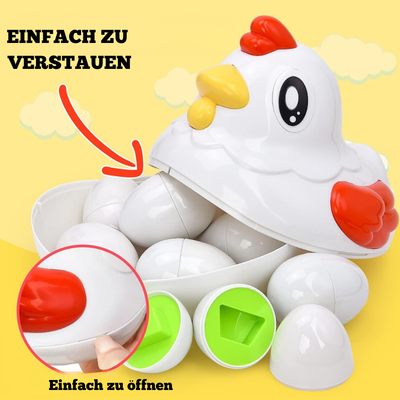 Bunter Eier Sortierer – Montessori Lernspielzeug für 2-Jährige