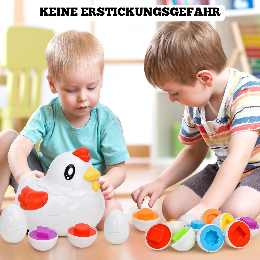 Bunter Eier Sortierer – Montessori Lernspielzeug für 2-Jährige