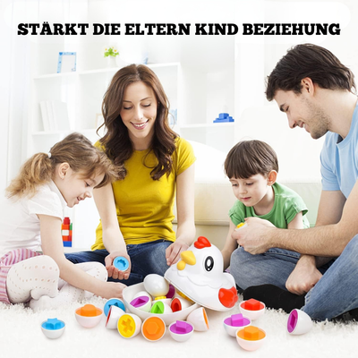 Bunter Eier Sortierer – Montessori Lernspielzeug für 2-Jährige