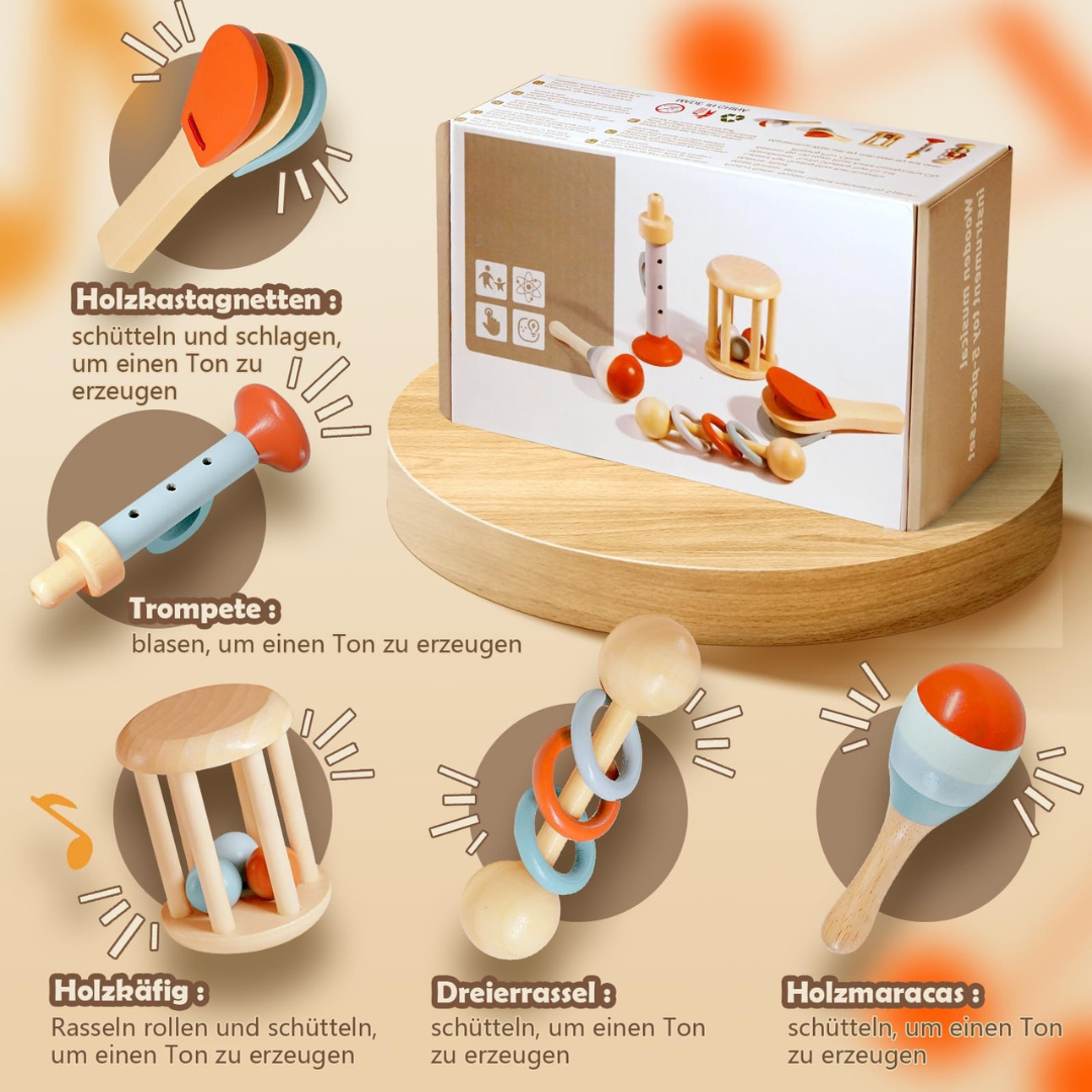 Musikinstrumente Set für musikalische Früherziehung – Montessori Spielzeug