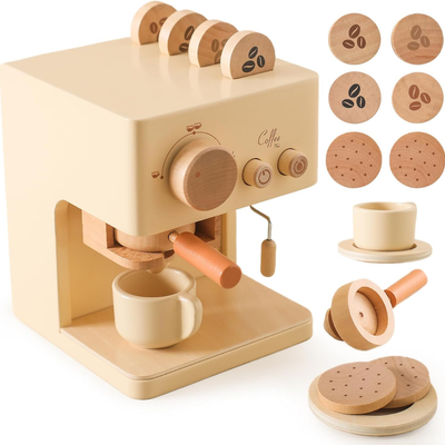 Holz-Kaffeemaschine für Rollenspiele – Montessori Spielzeug