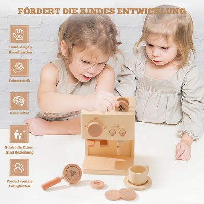 Holz-Kaffeemaschine für Rollenspiele – Montessori Spielzeug