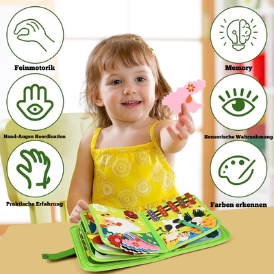 Interaktives Kinderbuch Farmtiere – Montessori Lernbuch für Kinder ab 1 Jahr