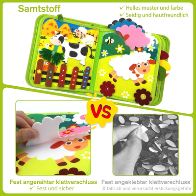 Interaktives Kinderbuch Farmtiere – Montessori Lernbuch für Kinder ab 1 Jahr